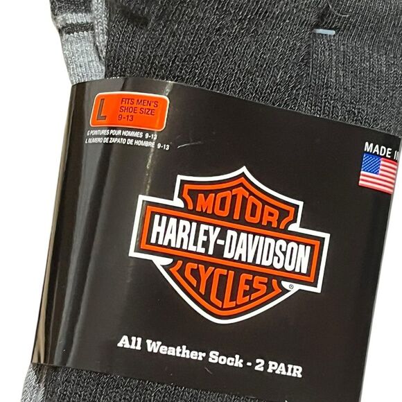 Harley-Davidson Cowboy Skull Socks And Gray Bar and Shield Socks, Size L, NWT - Picture 8 of 8